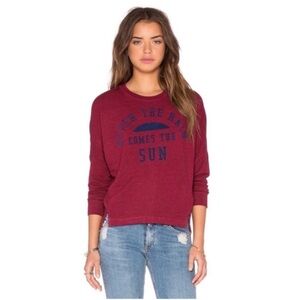 Anthropologie Sundry The Sun graphic sweater red pullover oversized pleated